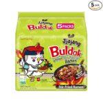 Samyang Buldak Jjajang Korean Spicy Hot Chicken Stir-Fried Noodles Family Pack