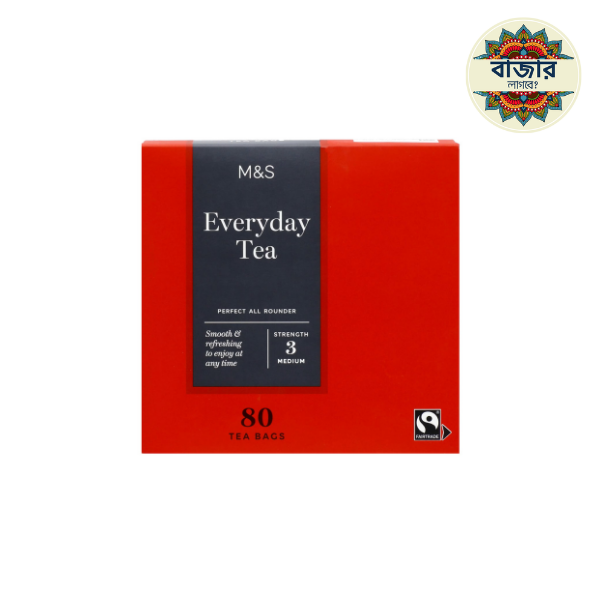 Basic Design (29) M&S Fairtrade Everyday Tea Bags - Perfect All Rounder - Smooth & Refreshing to Enjoy at any Time - 80 per pack - Image 1