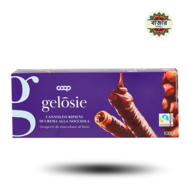 Basic Design (89) Cannolini Filled with Hazelnut Cream and Covered in Milk Chocolate – 100g - Image 1