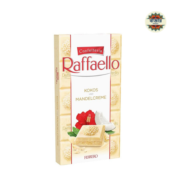 mars secret (89) Ferrero Raffaello Chocolate Bar Coconut & Almond Cream 90g - Image 1