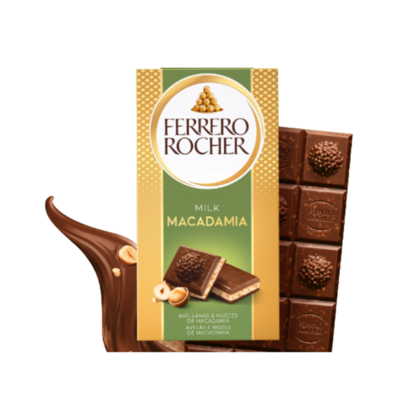 Ferrero Rocher Macadamia & Milk Premium Chocolate Bar 90g