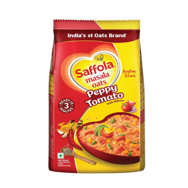 bazar lagbe products (54) Saffola Masala Oats Peppy Tomato 500 grams - Vegetarian - Image 1